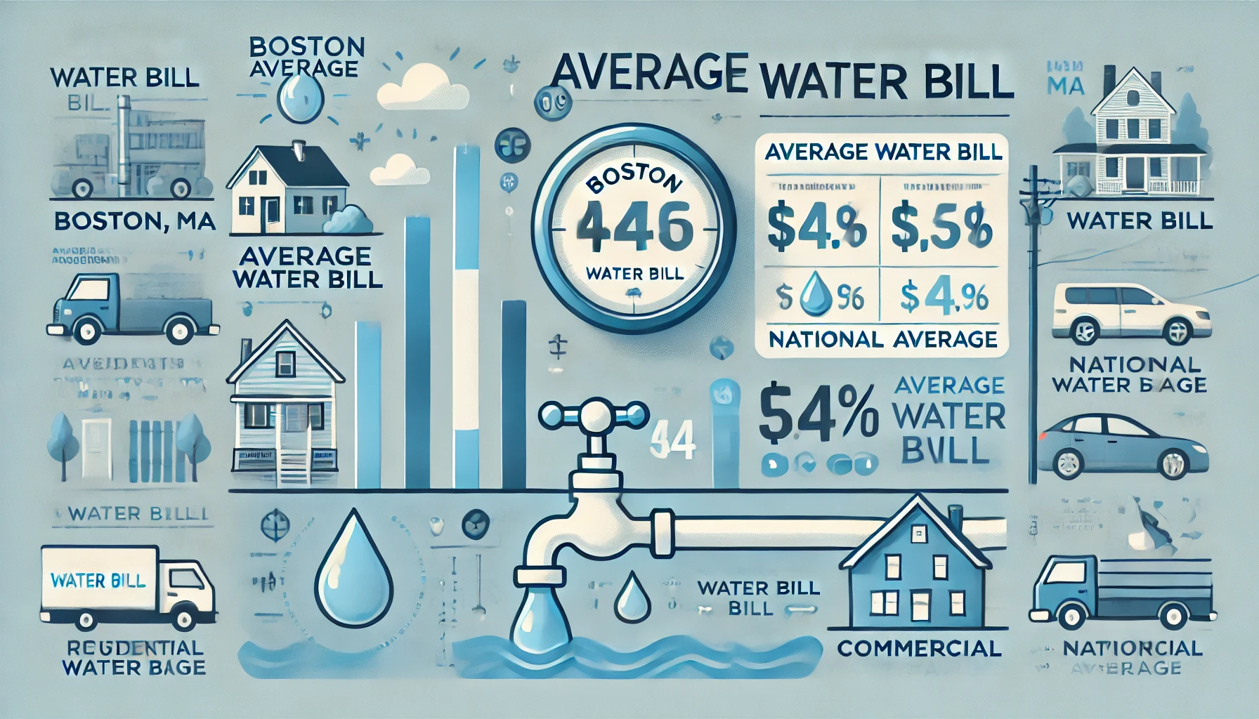 what is the average water bill boston