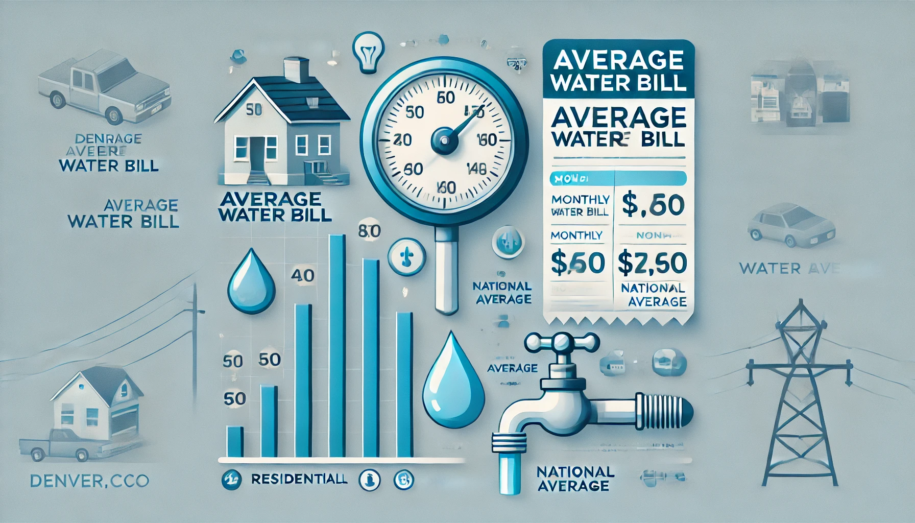 what is the average water bill denver